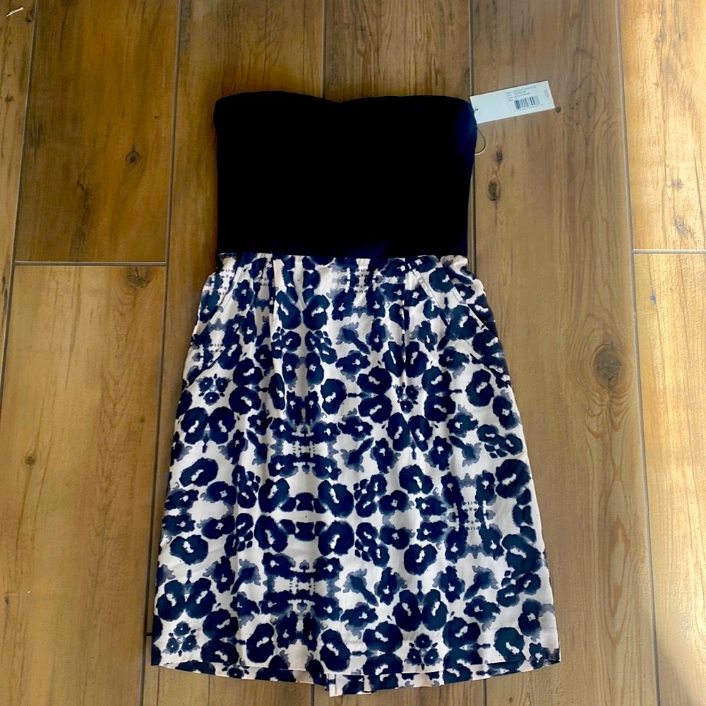 Rebecca Taylor leopard strapless dress
